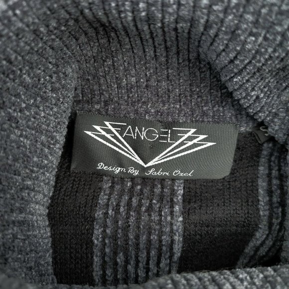 Vintage Angel by Sabri Ozel Sweater Small 3D Knit Turtleneck Monochrome Grunge - Picture 3 of 3